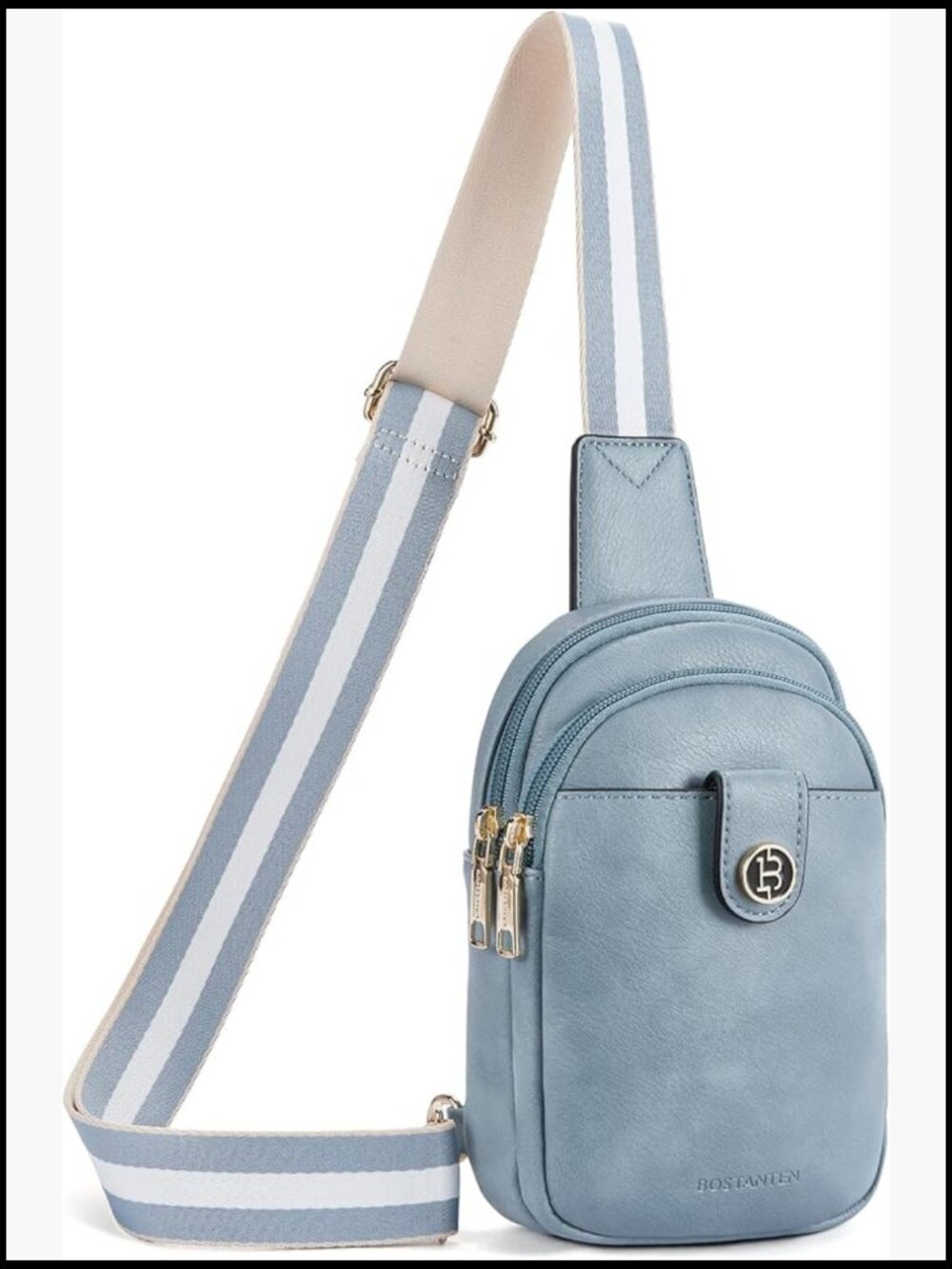 Trendy Leather Crossbody Sling Bag Adjustable Strap Multiple Pockets Chic